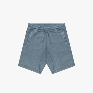 Personalizado verano lavado ácido algodón Jogger cordón Vintage corto Streetwear gradiente rampa gimnasio hombres pantalones cortos - Product Image 1