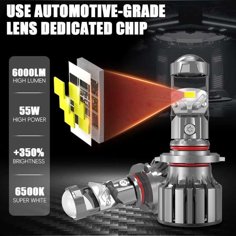h4 led headlight projector plug n play