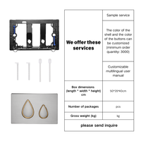 Panel de descarga doble compatible con la serie Sigma con aro dorado, botón de descarga en forma de lágrima para cisterna oculta