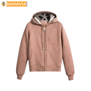 SAMAVIA Sweat à capuche d'hiver pour femme en tricot gaufré respirant, col montant, élégant, décontracté, confortable, tendance, prêt à expédier - Product Image 1