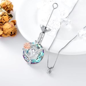 Collar de cristal púrpura urna para cenizas plata esterlina con cristal cremación joyería recuerdo memoria para mujeres niñas tamaño personalizado - Product Image 4