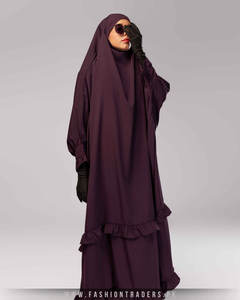 Mangas elásticas de dos piezas para Jilbab, ropa modesta de tela de poliéster para mujer para todas las estaciones y eventos islámicos de talla grande - Product Image 6