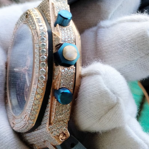 Montre de luxe analogique avec mouvement Miyota, sertie de diamants Moissanite, en acier inoxydable de haute qualité, cadran en verre de 20 mm, prix d'usine - Product Image 4