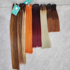 VENTA CALIENTE Cabello humano vietnamita Premium liso y sedoso Super doble dibujado Remy recto colorido precio al por mayor - Product Image 6