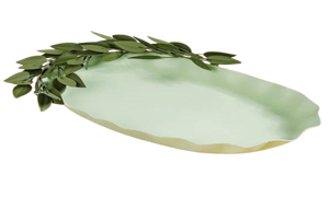 Plateau en relief en acier inoxydable avec support en bois avec incrustation de nacre Coquillages de mer Assiette à vaisselle pour servir Dessert et chocolat - Product Image 5