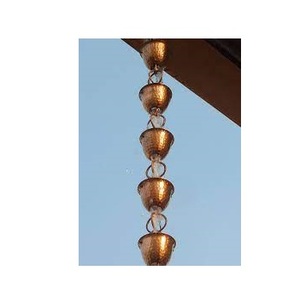 Cadena de lluvia de Metal con forma de flor de hierro grueso, acabado antiguo, para uso decorativo al aire libre, cadena de lluvia colgante - Product Image 4