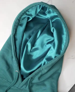 เสื้อฮู้ดผ้าฝ้ายหรูหราบุผ้าซาตินสำหรับผู้ชาย คุณภาพสูง สีชมพู ผ้าไหม แขนยาว ซับในผ้าซาตินสั่งทำพิเศษสำหรับฤดูหนาว - Product Image 3