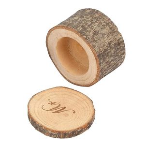 Caja de papel reciclable para anillos, venta al por mayor, propuesta de boda redonda Popular para mujeres, pendientes de regalo de madera de nogal negro, cajas de joyería para anillos - Product Image 6