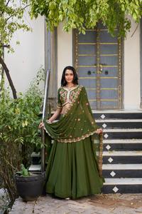 Última tendencia Georgette Lehenga Choli secuencia y bordado trabajo con Dupatta India exporta calidad - Product Image 2