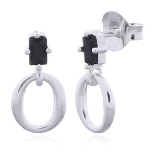 Chic 925 Silver Rectangle CZ Stud Pendientes con gota Joyería fina única para regalo de fiesta de aniversario-Venta al por mayor - Product Image 2