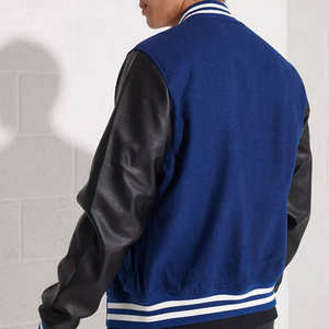 Qualité supérieure 200 grammes Polyester coupe-vent veste Varsity Style pleine fermeture éclair décontracté mince épais support hiver laine enduit - Product Image 3