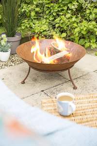 Fogón redondo de hierro para exterior, patio, jardín, patio trasero, calentador de leña, construcción duradera y segura - Product Image 3