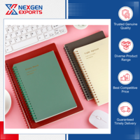 Carnet de notes en cuir Nexgen Exports avec reliure spirale PP, 80 feuilles, couleur et logo personnalisés, OEM/ODM, échantillon en 7 jours