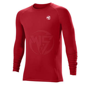 เสื้อรัดรูปเข้ารูปสำหรับผู้ชายเสื้อรัดรูปสีพื้นสำหรับออกกำลังกาย - Product Image 1