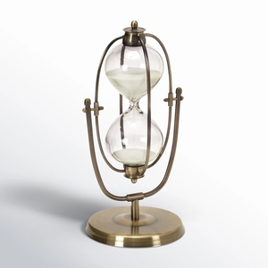 Sablier en métal de conception moderne en gros, sculpture de sablier en verre pour la décoration de bureau, de cuisine, de chambre, cadeau pour un anniversaire - Product Image 5