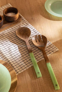 Best Sale Handmade Wood <b>Serving</b> <b>Spoon</b> & Fork Set From Indian Exporter - Product Image 2