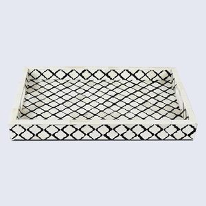 Inspired by Unique Patterns Bone Inlay <b>Serving</b> <b>Tray</b> with Multipurpose Ottoman <b>Tray</b> for Decorative Christmas Gifts - Product Image 2