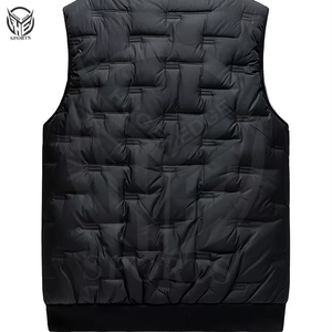 Gilet matelassé coupe-vent à capuche pour homme, fermeture éclair, vêtement d'extérieur, 100% polyester, écologique, séchage rapide - Product Image 2