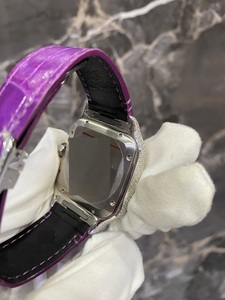 นาฬิกาข้อมือสไตล์ฮิปฮอป รุ่นซูเปอร์บ สแควร์ อนาล็อก กลไก ยูนิเซ็กส์ แบรนด์ ZONGA HOUSE สายหนังสุดหรู ตัวเรือนสแตนเลส ประดับเพชรโมอิสซาไนต์ - Product Image 3