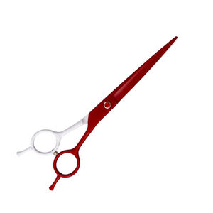 Pet Grooming Straight <b>Scissors</b> Red And White Color Pet <b>Hair</b> <b>Cutting</b> <b>Scissor</b> Animal <b>Hair</b> <b>Cutting</b> <b>Scissor</b> - Product Image 2