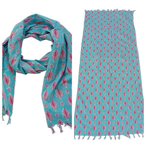 Dernier Hibiscus stylisé impression numérique 100% coton modal Style glamour écharpes douces pour les femmes motif exclusif dames châle - Product Image 6