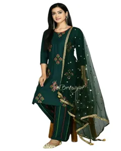 incrível roupa islâmica muçulmana salwarkamiz bordado salwar kameez para mulheres por criação Kunj