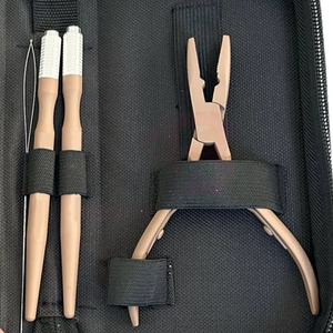 Kit de pinces pour extensions de cheveux, prix d'usine en gros, pinces pour extensions de cheveux en acier inoxydable avec crochet, ensemble d'extensions de cheveux - Product Image 3