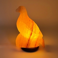 Lampe en sel rose de l'Himalaya sculptée à la main en forme de colombe, 3-4 kg, lumière blanc chaud, base en bois, éclairage intérieur, 15 W, 12 m²