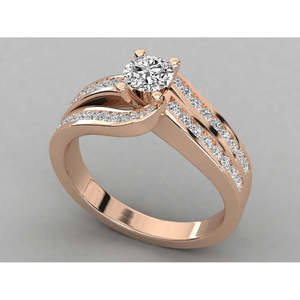 14K Gold Solitaire Ring for Ladies with Lab Grown Diamond - Product Image 4
