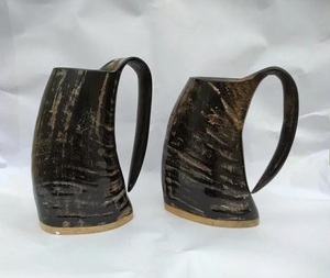 Taza de cuerno de vino vikingo de alta calidad, estilo europeo, cuerno de buey de búfalo tallado, ágata, tendencia caliente, estilo Animal, decoración de jarra de café - Product Image 1