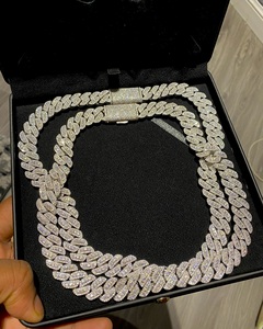 VVS Moissanite 925 plata esterlina 18MM 22 pulgadas 14K oro blanco colgante princesa corte Hip Hop Tester plata esterlina invertida - Product Image 4