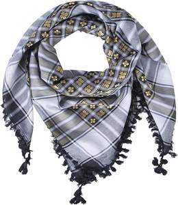 Bufanda táctica Shemagh de algodón 100%, patrón sólido, protección exterior y estilo inspirado en Arafat Kufiya para hombres y mujeres - Product Image 1