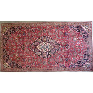 Tapis en laine et coton naturels de haute qualité, noués à la main, style vintage, design abstrait rouge, pour la décoration du sol de la maison ou du bureau. - Product Image 1