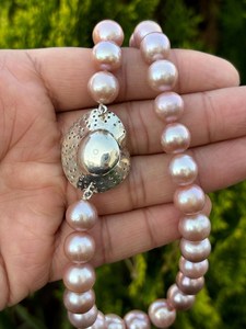 Natural Freshwater Pearl Necklace & <b>Earrings</b> Set 925 Sterling Silver Fine Jewelry OEM ODM Wholesale Supplier - Product Image 4