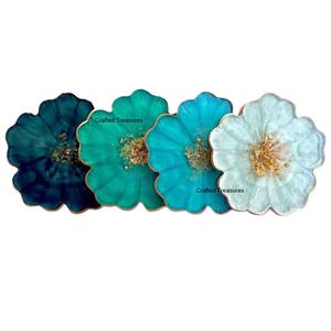 Ensemble de sous-verres en résine écologique 4 pièces de tapis de décoration de table élégants et durables pour la maison, les restaurants, le bureau ou le café de style classique - Product Image 1