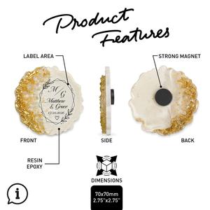 Aimant de réfrigérateur personnalisé en résine époxy pour baptême, avec nom et date, cadeau de baptême, souvenir chrétien, six couleurs pour les invités - Product Image 3