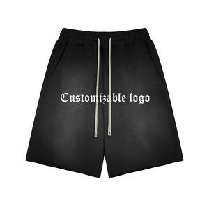 Short de yoga décontracté et doux en coton extensible d'été avec logo personnalisé Short vintage avec cordon de serrage pour femmes - Product Image 4