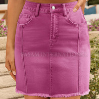 Jupes en jean pour femmes, dernières tendances, vente en gros, créez votre propre produit, jupes en jean en coton