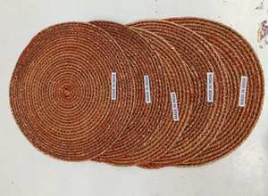 Vente en gros de napperons et sous-verres en jacinthe faits à la main, napperons naturels et écologiques pour salle à manger et mariage, décoration intérieure de l'Inde - Product Image 4