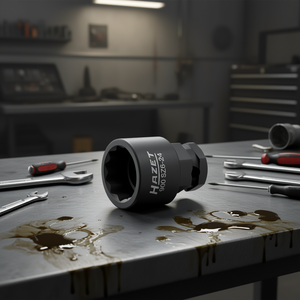 Hazet 1/2'' Short Square <b>12</b>-<b>Point</b> <b>Socket</b> with Traction Profile and Borehole - Product Image 3