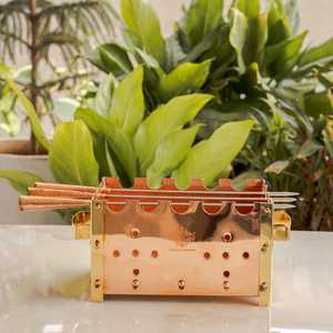 Brochetas de Cobre para Barbacoa 3 y 4 en 1 para Asar Pollo, Paneer, Tikka, para Acampar al Aire Libre con Cesta para Parrilla - Product Image 2