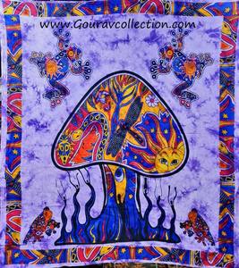 Tapisserie à imprimé champignons POTLY, impression numérique, décoration murale, sur mesure, vente en gros, drap de lit en coton GC-TPDB-133. - Product Image 5