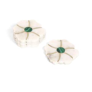Dessous de verre en pierre de fleur faits à la main Ensemble de sous-verres au design personnalisé à prix abordable de l'Inde - Product Image 1