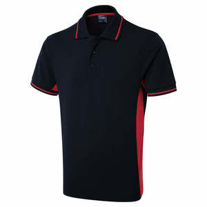 Premium hommes à manches courtes bicolore pour polo tissu tissé respirant solide Style décontracté grande taille conception compressée personnalisée - Product Image 4