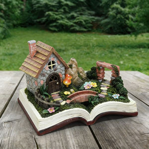 <span class=keywords><strong>Casa</strong></span> <span class=keywords><strong>de</strong></span> Jardín <span class=keywords><strong>de</strong></span> Hadas <span class=keywords><strong>de</strong></span> Poliresina con Luces LED Solares, Decoración Creativa para Jardín Nocturno - Product Image 1