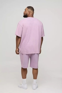 Venta al por mayor personalizado hombres más de gran tamaño lavado con ácido corto chándal de calidad superior transpirable ropa casual pulóver chándal para hombres - Product Image 2