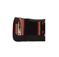 En gros Tapis de selle Western Navajo en laine tissée avec empiècement en cuir, dessous en feutre et fourrure, 32x32, tailles personnalisées disponibles, doux en polaire