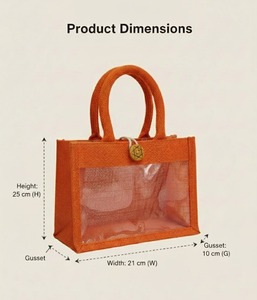 Bolsa de Yute con Ventana de PVC Personalizada, Promocional, Premium, Color Personalizado, Duradera, Ecológica, Urbana, para Regalos Corporativos, Venta al Por Mayor - Product Image 2
