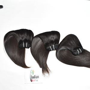 Extensions de cheveux humains indiens bruts de haute qualité, prix de gros, lisses, double trame, couleur noire naturelle, fournisseur de machines - Product Image 3