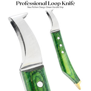 Meilleurs outils de maréchal-ferrant ensemble de couteaux à sabot de cheval Couteau à boucle classique avec capuchon en laiton Poignée ergonomique Couteau à sabot avec lame à boucle pour abcès - Product Image 2